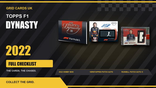 Topps F1 Dynasty 2022 Cards Checklist — real product and chase cards