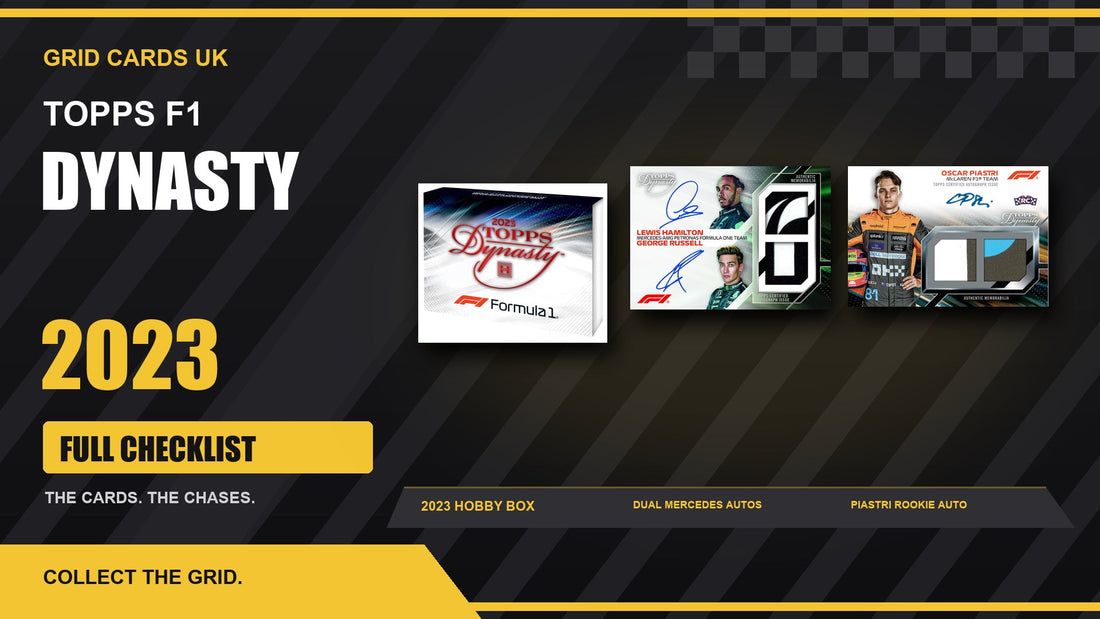 Topps F1 Dynasty 2023 Cards Checklist — real product and chase cards