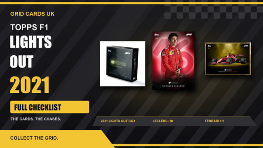 Topps F1 Lights Out 2021 Cards Checklist — real product and chase cards