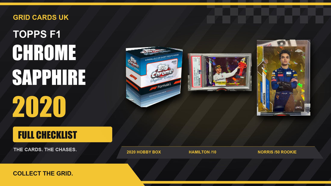 Topps F1 Chrome Sapphire 2020 Cards Checklist — real product and chase cards