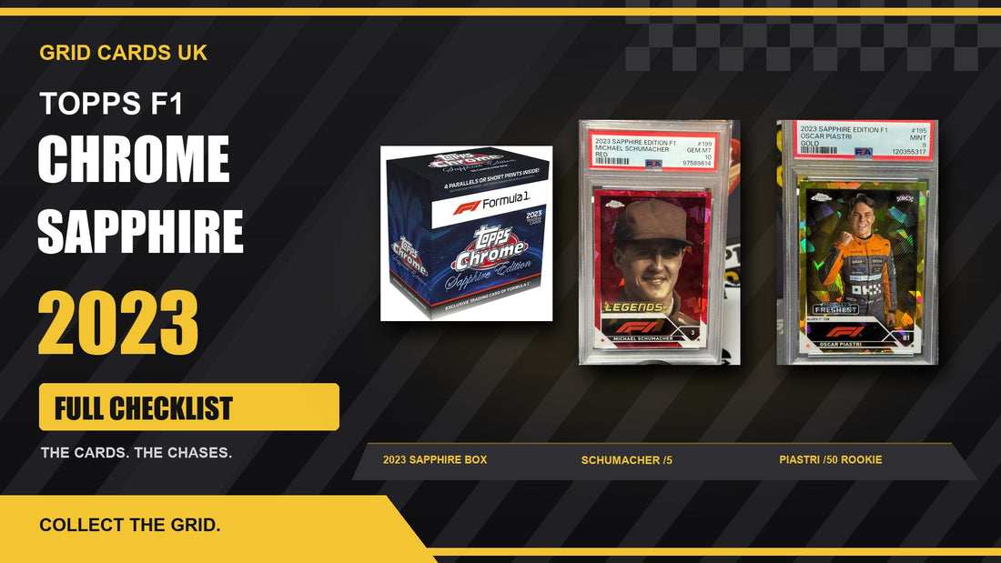 Topps F1 Chrome Sapphire 2023 – Checklist — real product and chase cards