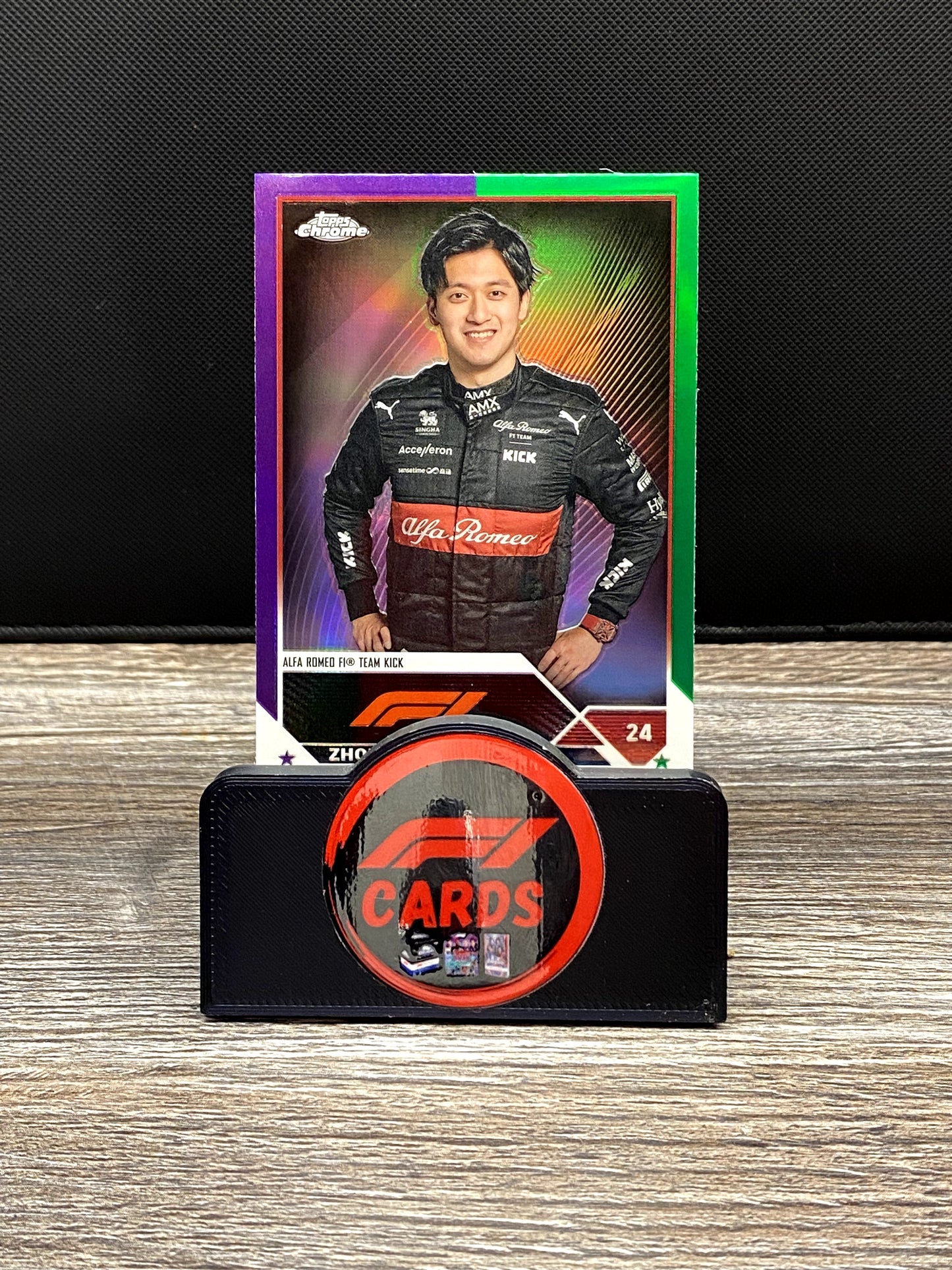 Zhou Guanyu Portrait - Chrome 2023 - #58 Purple / Green 