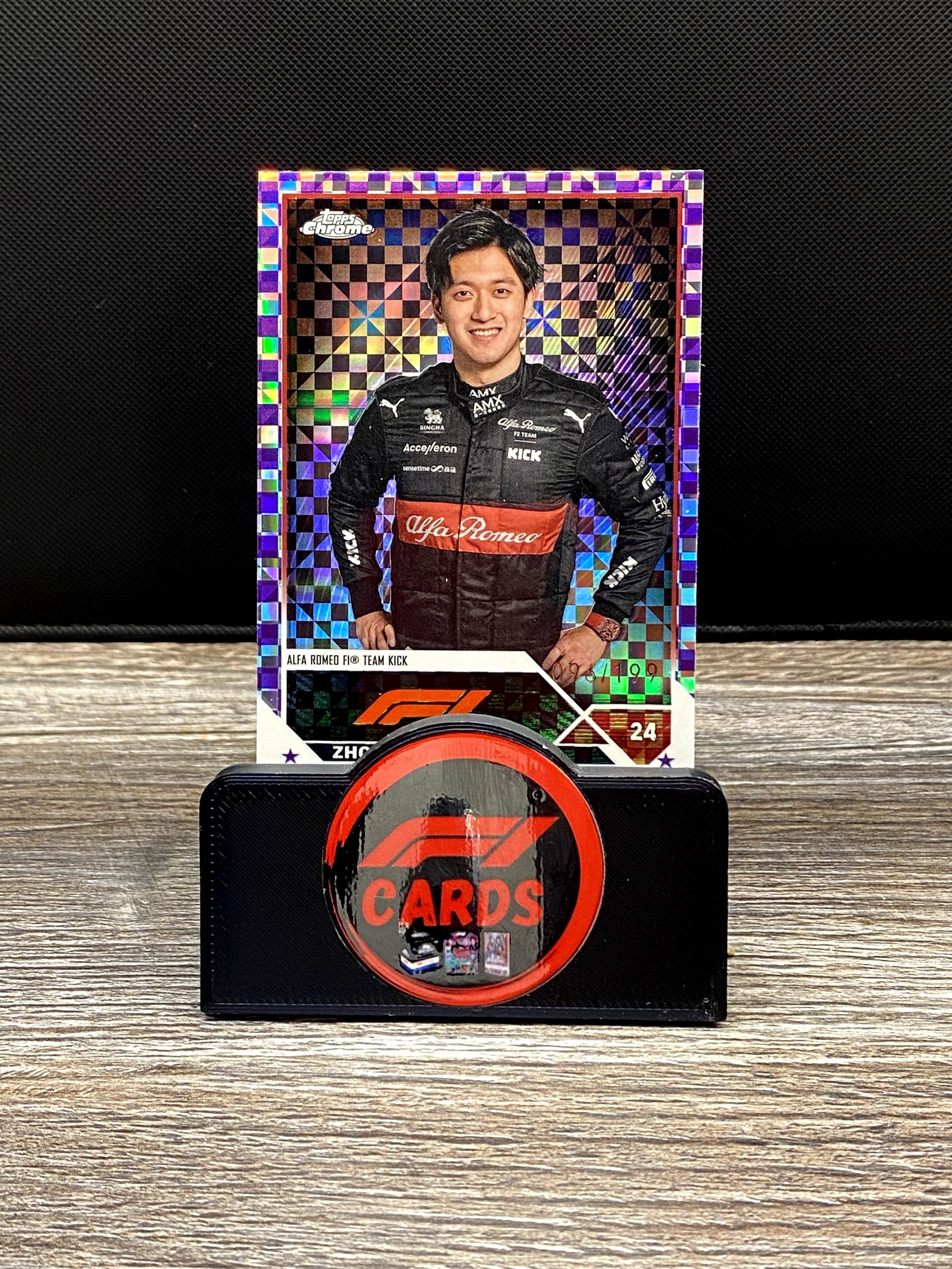 Zhou Guanyu Portrait - Chrome 2023 - #58 Purple Checker 096//199