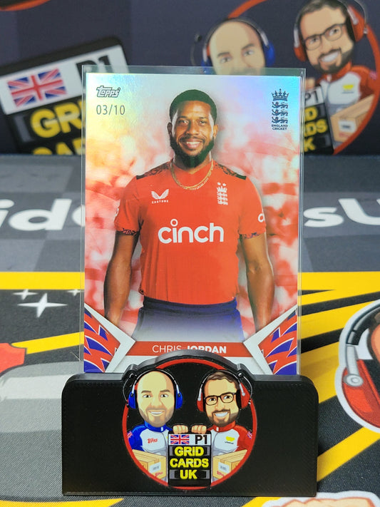 Chris Jordan 3/10 Red - Topps England Cricket Set 2024