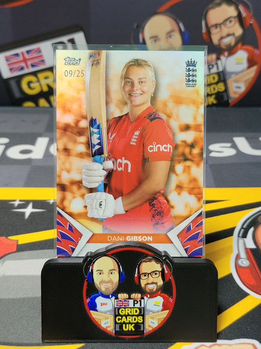 Dani Gibson 09/25 Orange - Topps England Cricket Set 2024
