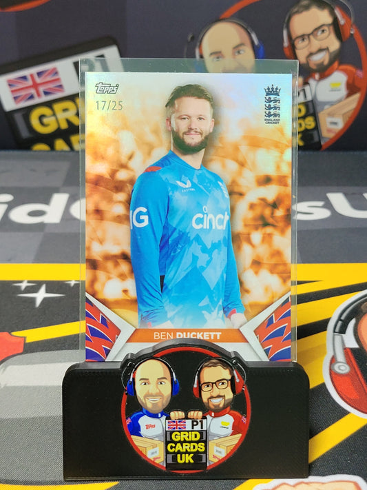 Ben Duckett 17/25 Orange - Topps England Cricket Set 2024