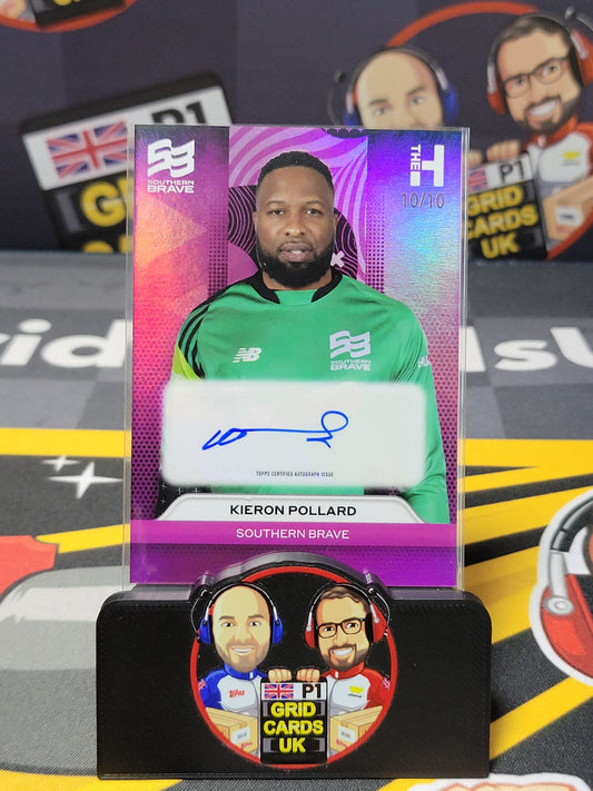 Kieron Pollard AUTO 10/10 Purple - Topps The Hundred Cricket 2024