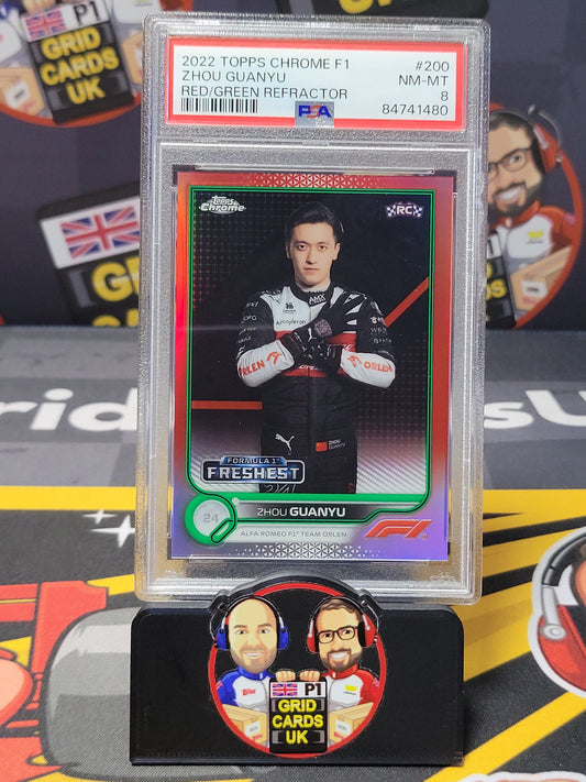 Zhou Guanyu  Red/Green - PSA 8 #200 - 2022 Topps Chrome F1 - Graded Slab Cert: 84741480