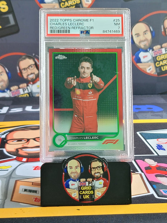 Charles Leclerc  Red/Green Refractor - PSA 7 #25 - 2022 Topps Chrome F1 - Graded Slab Cert: 84741469