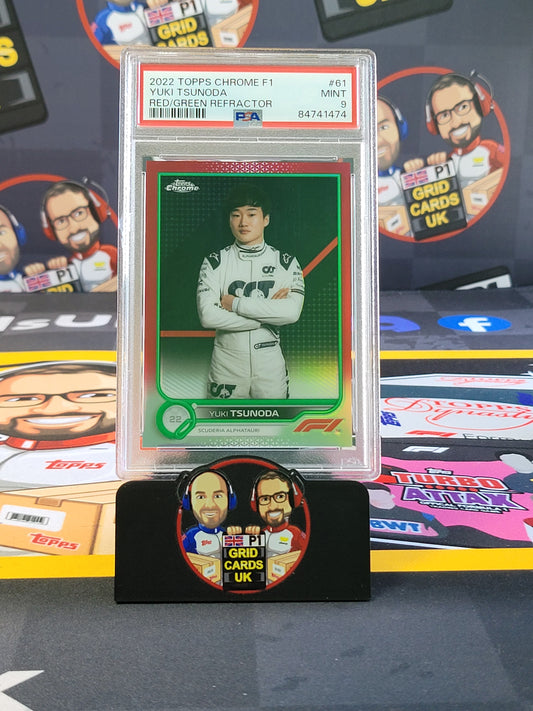 Yuki Tsunoda  Red/Green  - PSA 9 #61 - 2022 Topps Chrome F1 - Graded Slab Cert: 84741474