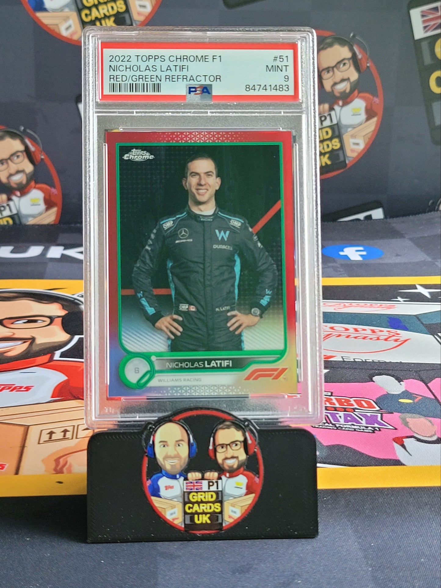 Nicholas Latifi  Red/Green  - PSA 9 #51 - 2022 Topps Chrome F1 - Graded Slab Cert: 84741483