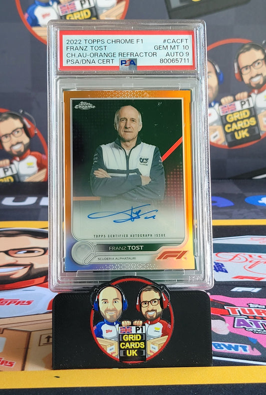 Franz Tost Auto 22/25 Orange  - PSA 9 #CACFT - 2022 Topps Chrome F1 - Graded Slab Cert: 80065711