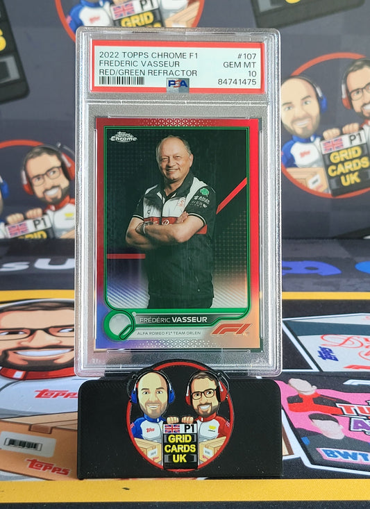 Frederic Vasseur  Red/Green  - PSA 10 #107 - 2022 Topps Chrome F1 - Graded Slab Cert: 84741475