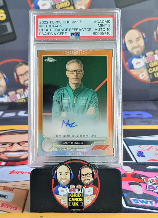 Mike Krack Auto 25/25 Orange  - PSA 10 #CACMK - 2022 Topps Chrome F1 - Graded Slab Cert: 80065716