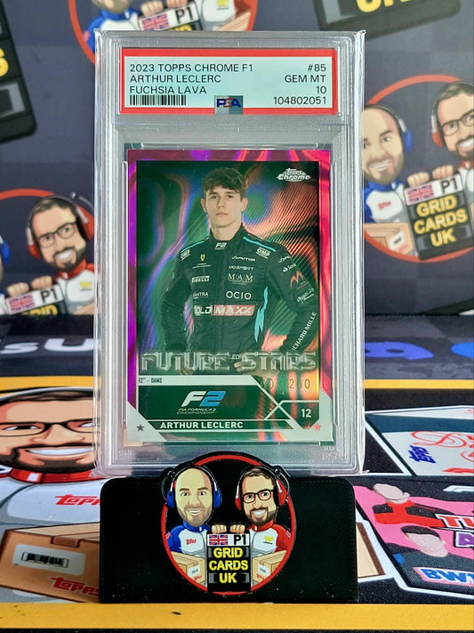 Arthur Leclerc 003/250 Pink - PSA 10 #85 - 2023 Topps Chrome F1 - Graded Slab Cert: 104802051