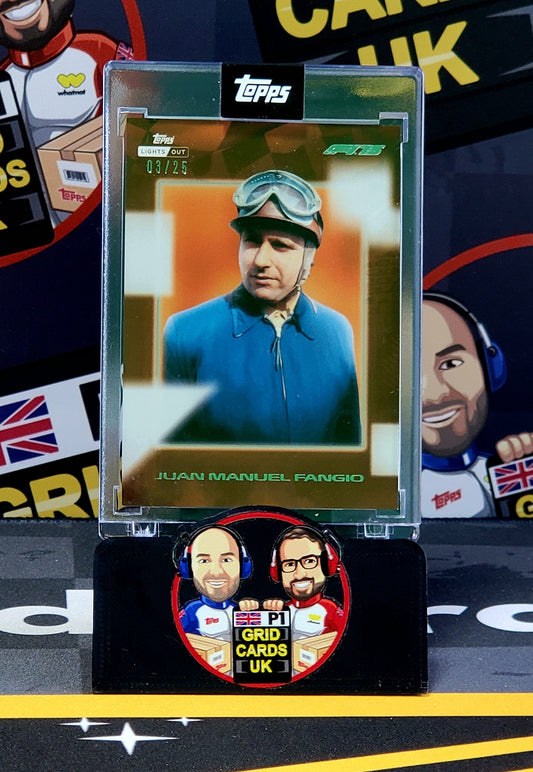 Juan Manuel Fangio 03/25 Orange World Champion - Topps F1 Light Out 2025