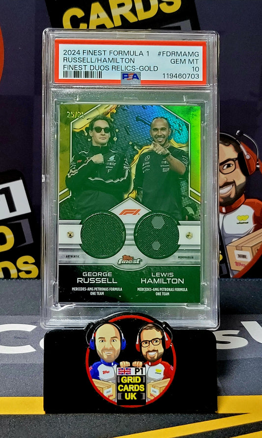 Russell/Hamilton  25/25 Gold  - PSA 10 #FDRMAMG - Topps Finest F1 2024 - Graded Slab Cert: 119460703