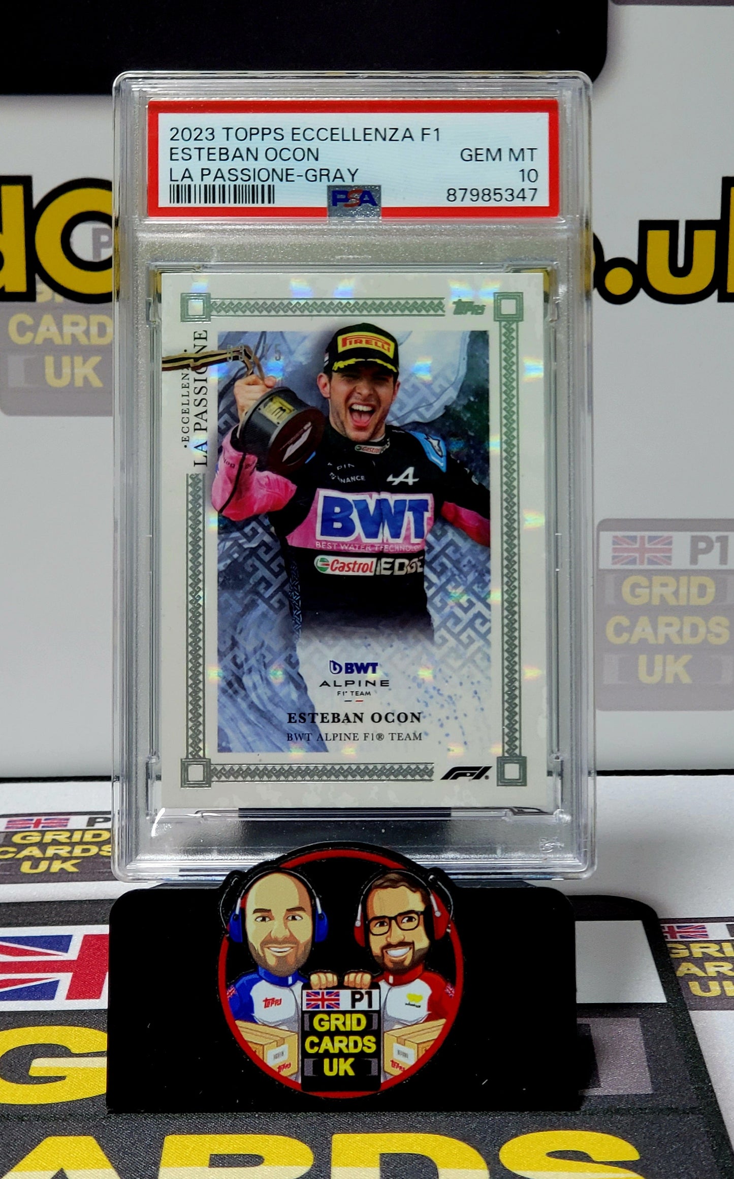 Esteban Ocon 53/75 Grey - PSA 10  - Topps Eccellenza F1  - Graded Slab Cert: 87985347