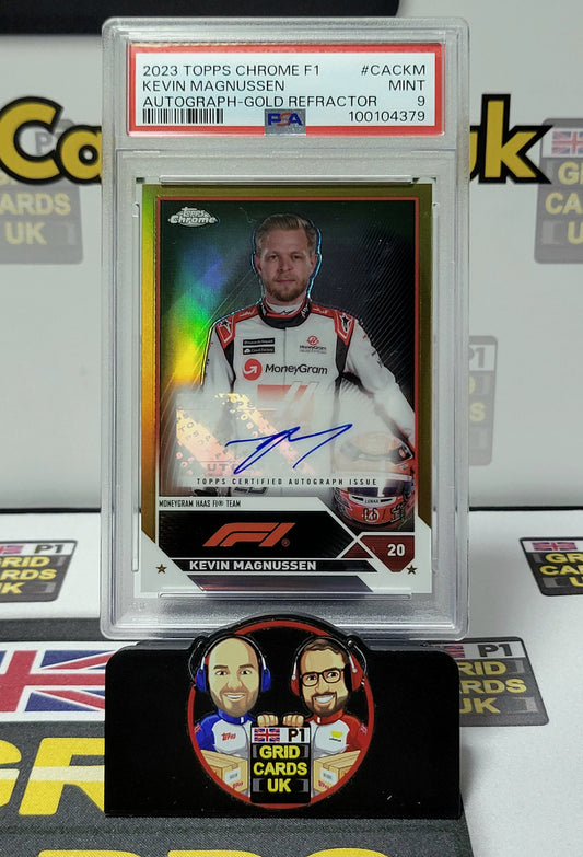 Kevin Magnussen  06/50 Gold Refractor - PSA 9 Auto - Topps Chrome F1 2023 - Graded Slab Cert: 100104379