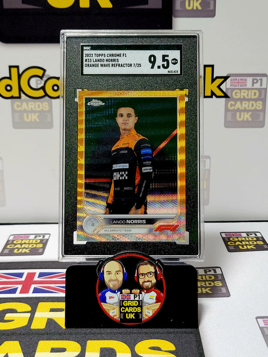 Lando Norris  07/25 Orange Wave Refractor  - SGC 9.5 #33 - Topps Chrome F1 2022 - Graded Slab Cert: 4651423