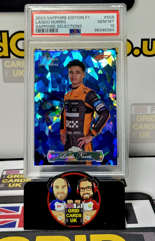 Lando Norris   Sapphire Selections - PSA 10  - Topps Sapphire Edition F1 2023 - Graded Slab Cert: 98348364