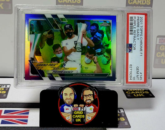 Pierre Gasly 178/399 Purple Refractor - PSA 10 #145 - Topps Chrome F1 2021 - Graded Slab Cert: 82719264
