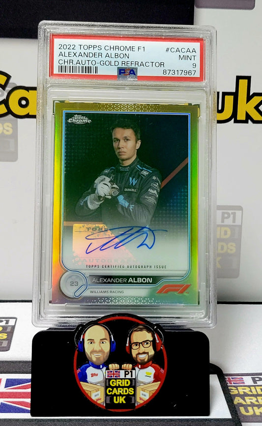 Alexander Albon 35/50 Gold Refractor  - PSA 9 Auto - Topps Chrome F1 2022 - Graded Slab Cert: 87317967
