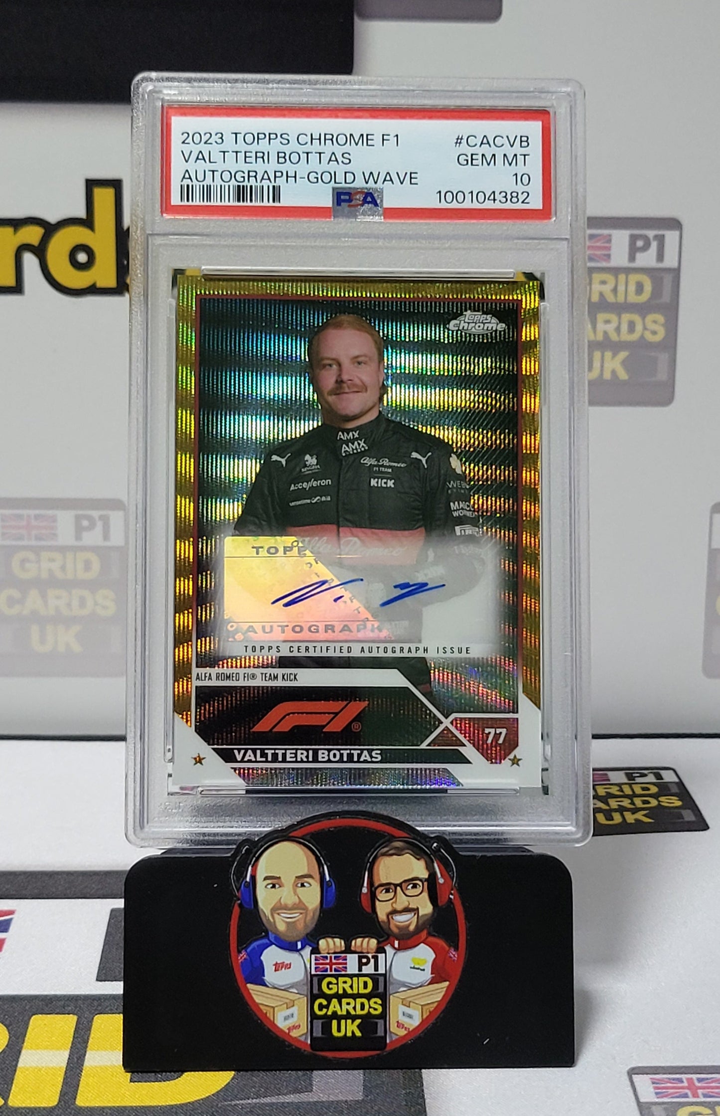 Valtteri Bottas  Gold Wave  - PSA 10 Auto - Topps Chrome F1 2023 - Graded Slab Cert: 100104382