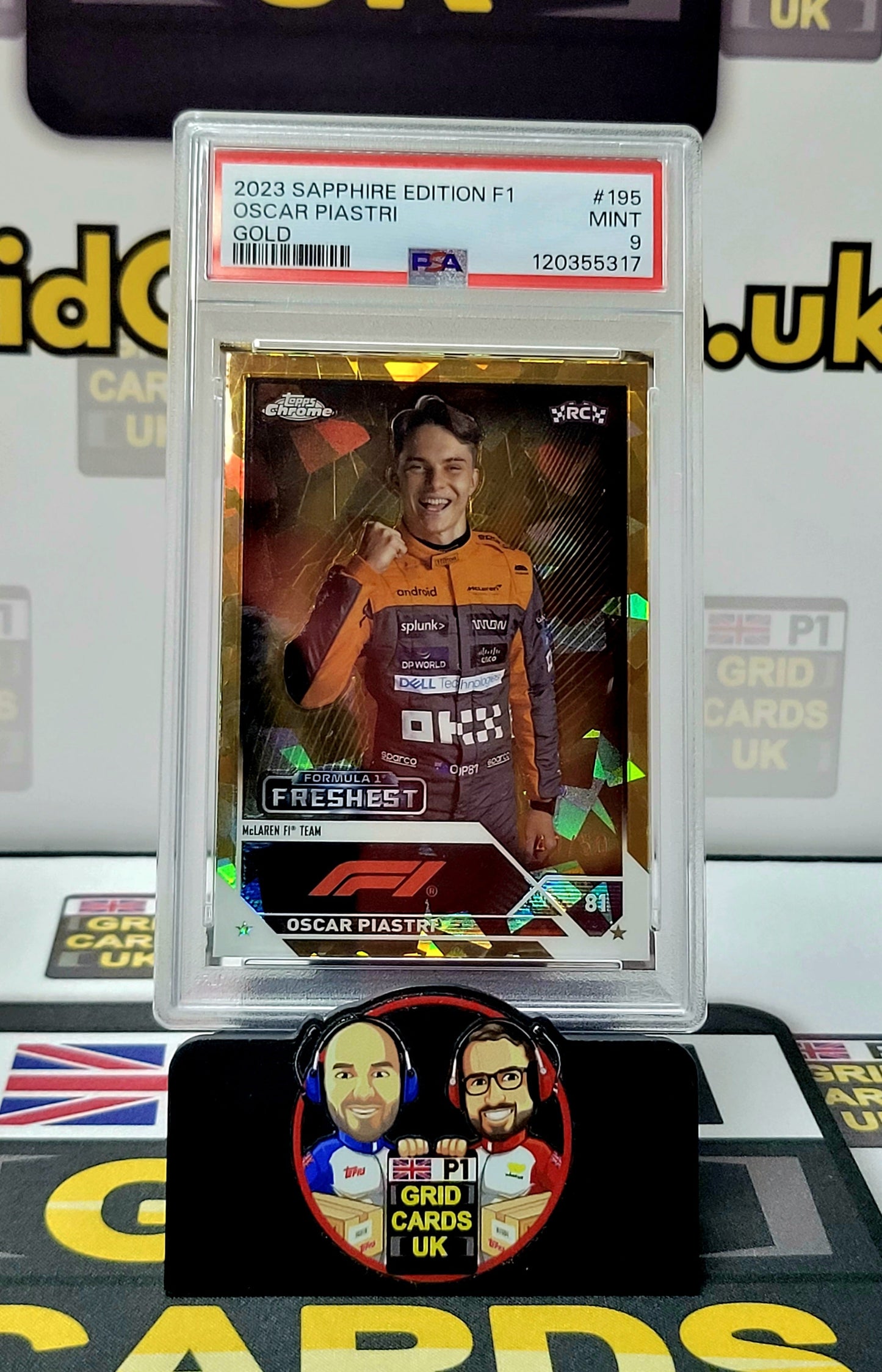 Oscar Piastri 41/50 Gold – PSA 9 #195 – Topps F1 Sapphire 2023 – Graded Card Cert 120355317