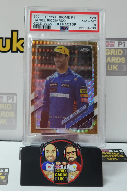 Daniel Ricciardo 50/50 Gold Wave – PSA 8 #29 – Topps F1 Chrome 2020 – Graded Card Cert 66004709