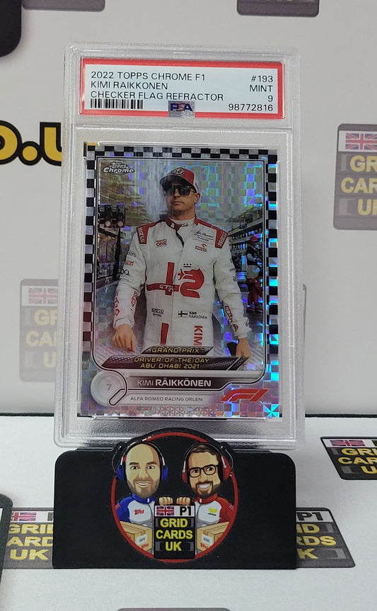 Kimi Raikkonen Checker Flag – PSA 9 #193 – Topps F1 Chrome 2022 – Graded Card Cert 98772816