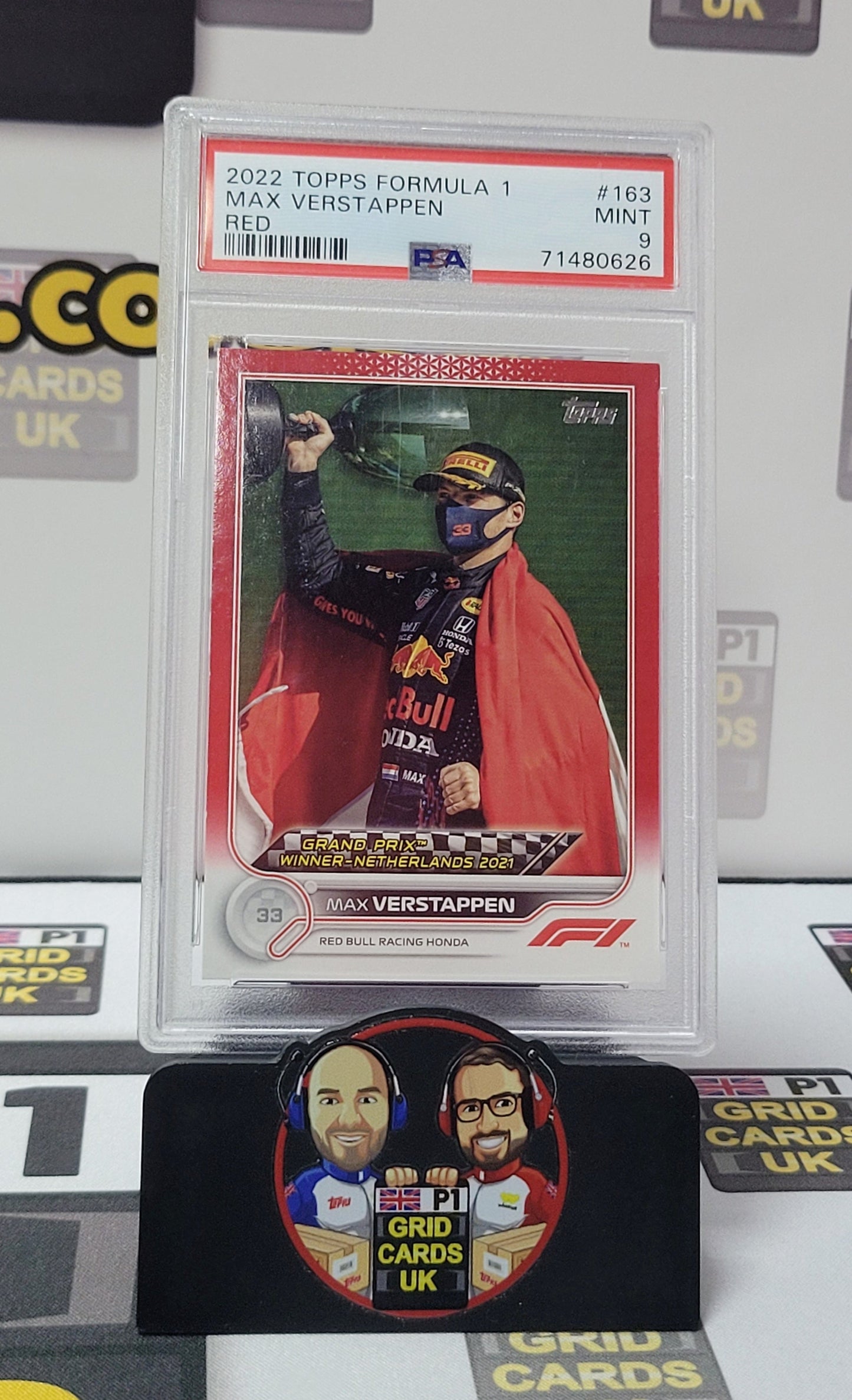 Max Verstappen 5/5 Red – PSA 9 #163 – Topps F1 2022 – Graded Card Cert 71480626