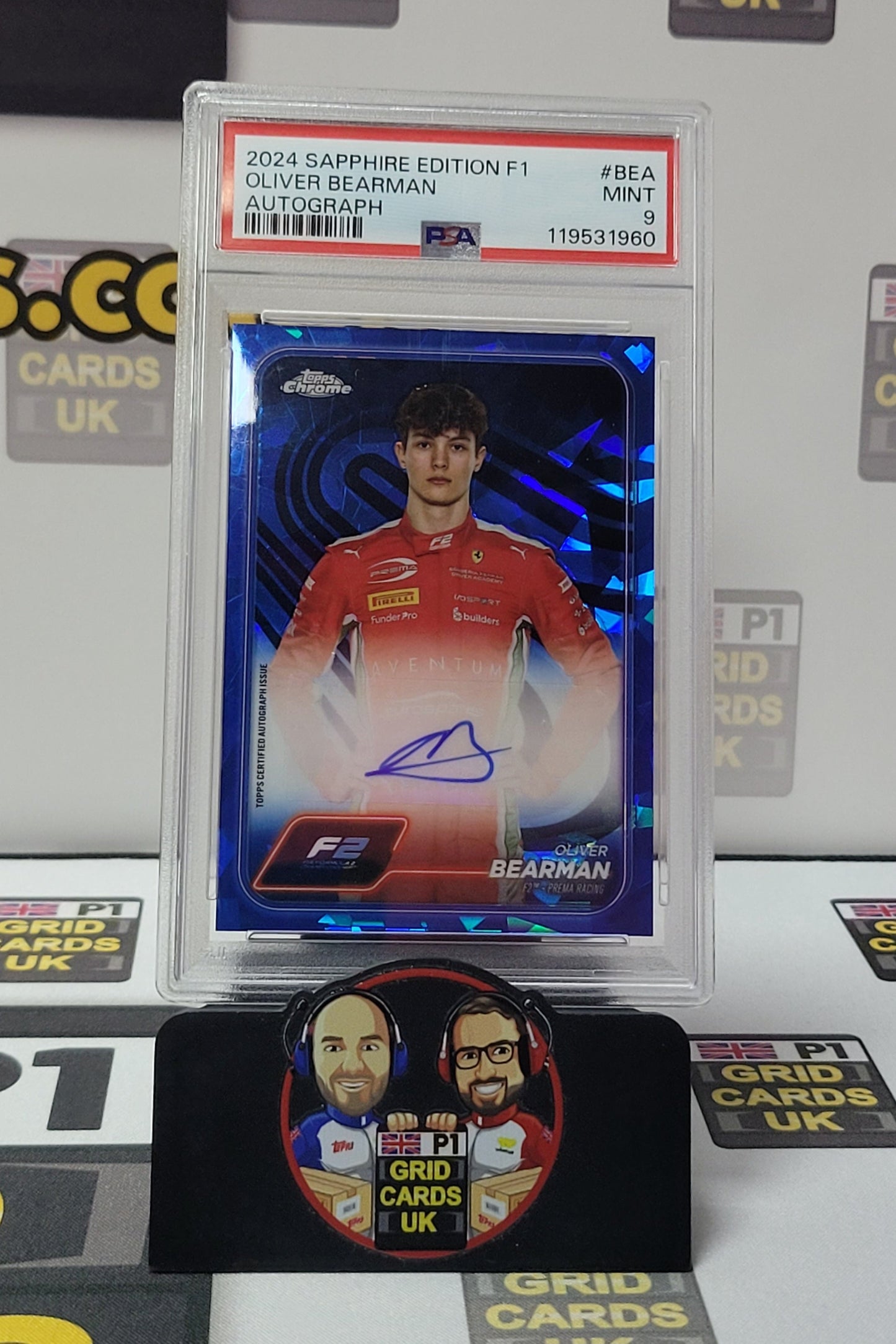 Oliver Bearman Blue – PSA 9 AUTO – Topps F1 Sapphire 2024 – Graded Card Cert 119531960