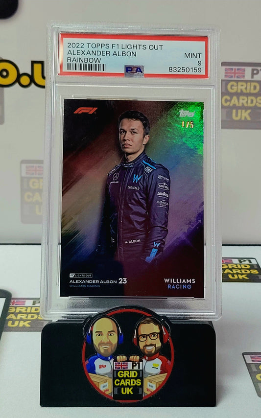 Alexander Albon 1/5 Rainbow – PSA 9 – Topps F1 Lights Out 2022 – Graded Card Cert 83250159