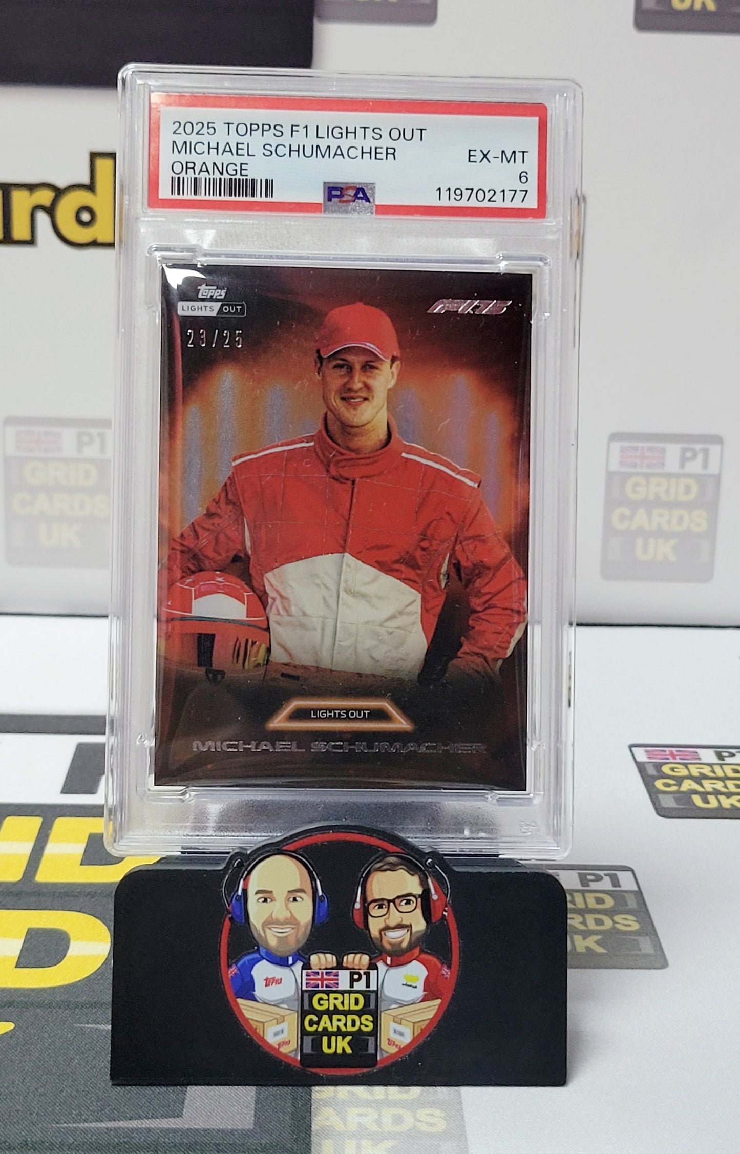 Michael Schumacher 23/25 Orange – PSA 6 – Topps F1 Lights Out 2025 – Graded Card Cert 119702177