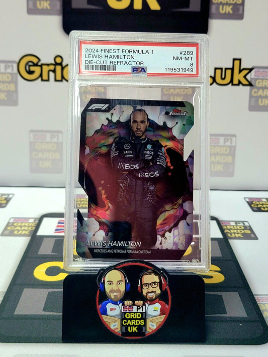 Lewis Hamilton 27/40 Refractor – PSA 8 #289 Die Cut – Topps F1 Finest 2024 – Graded Card Cert 119531949