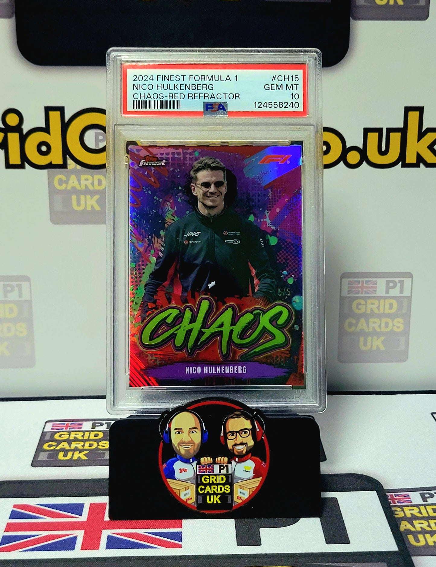 Nico Hulkenberg Chaos Red 5/5 - Topps Finest F1 2024 - PSA 10