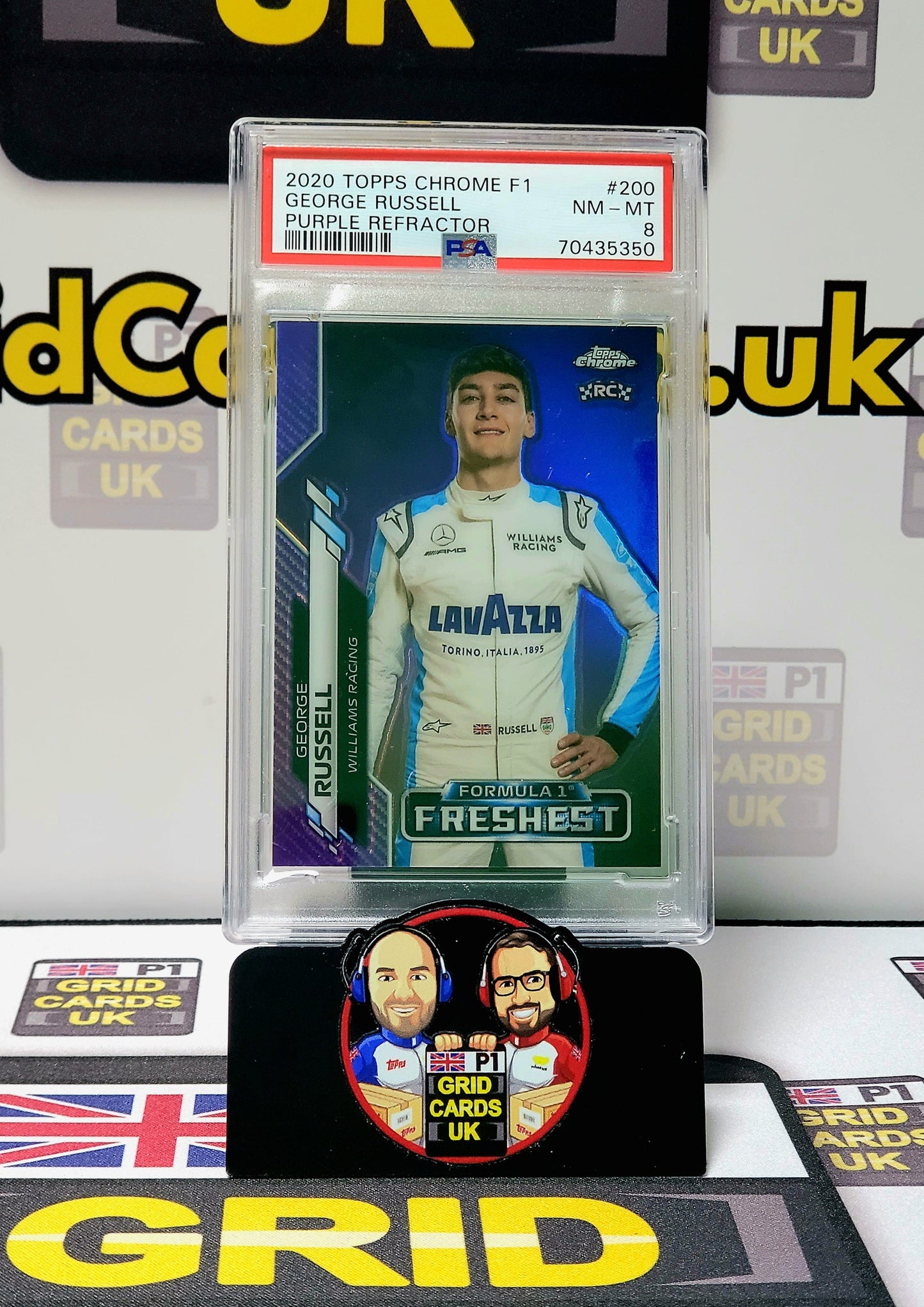 George Russell Purple 350/399 - Topps Chrome F1 2020 - PSA 8