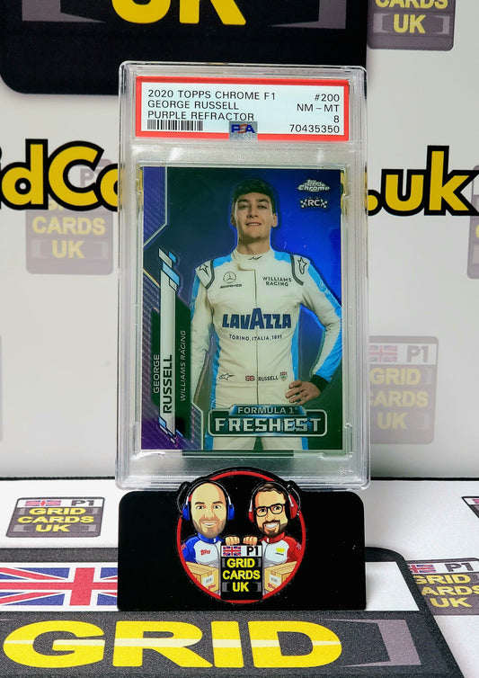 George Russell Purple 350/399 - Topps Chrome F1 2020 - PSA 8