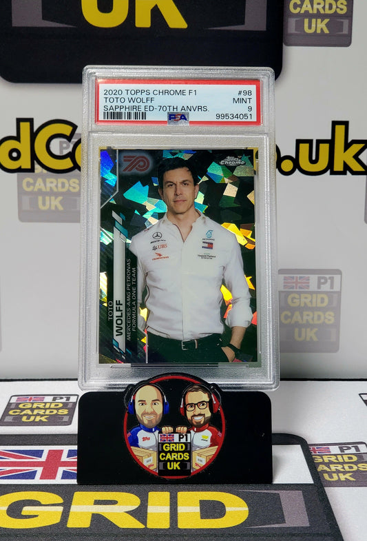 Toto Wolff Sapphire 02/70 - Topps Chrome F1 2020 - PSA 9