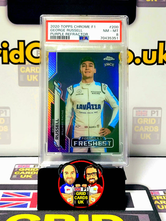 George Russell Purple 097/399 - Topps Chrome F1 2020 - PSA 8