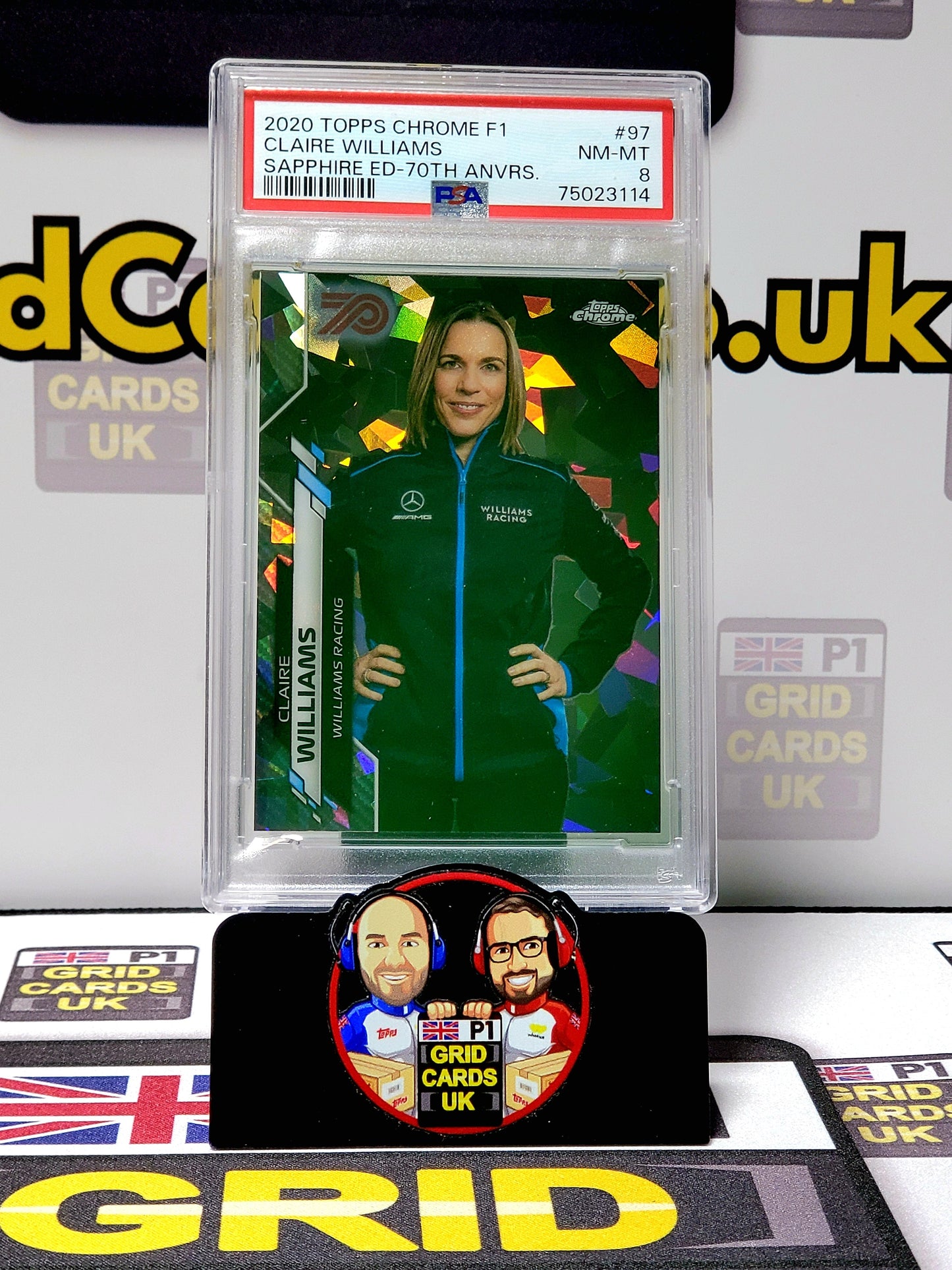 Claire Williams Sapphire 08/70 - Topps Chrome F1 2020 - PSA 8