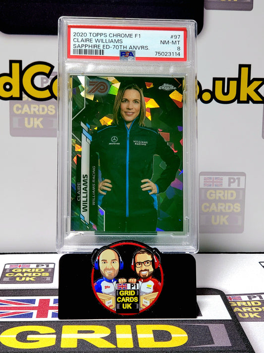 Claire Williams Sapphire 08/70 - Topps Chrome F1 2020 - PSA 8