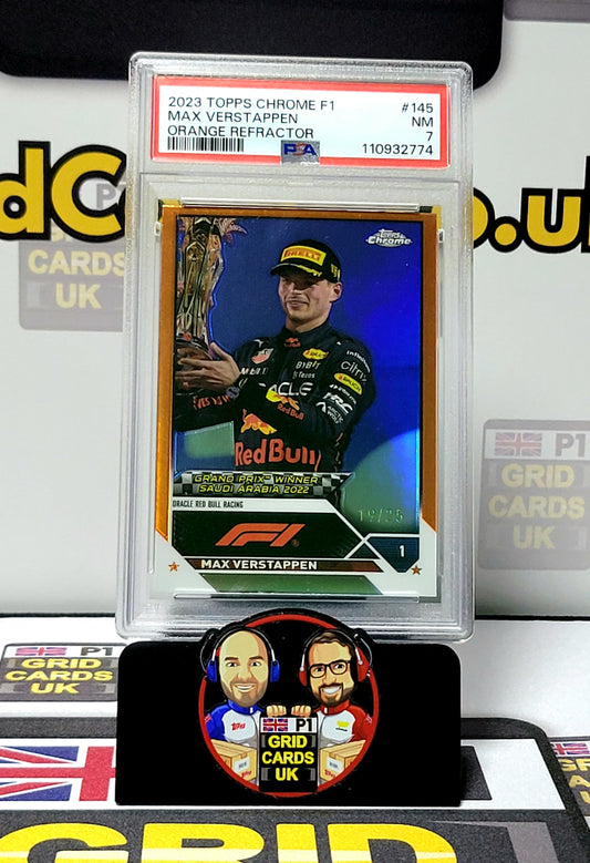 Max Verstappen Orange 19/25 - Topps Chrome F1 2023 - PSA 7