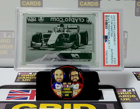 Victor Martins 1/1 Black Printing Plate - Topps Chrome F1 2023 - PSA Authentic