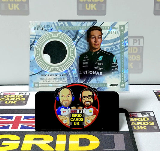 George Russell  64/75 Grey Relic Reliquia - Topps Eccellenza F1 2023
