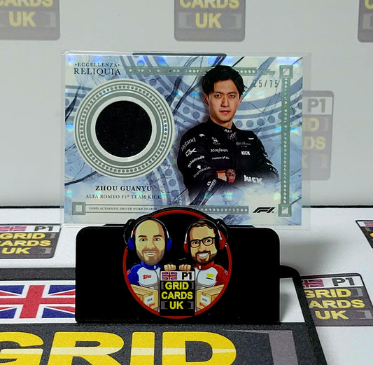 Zhou Guanyu  25/75 Grey Relic Reliquia - Topps Eccellenza F1 2023