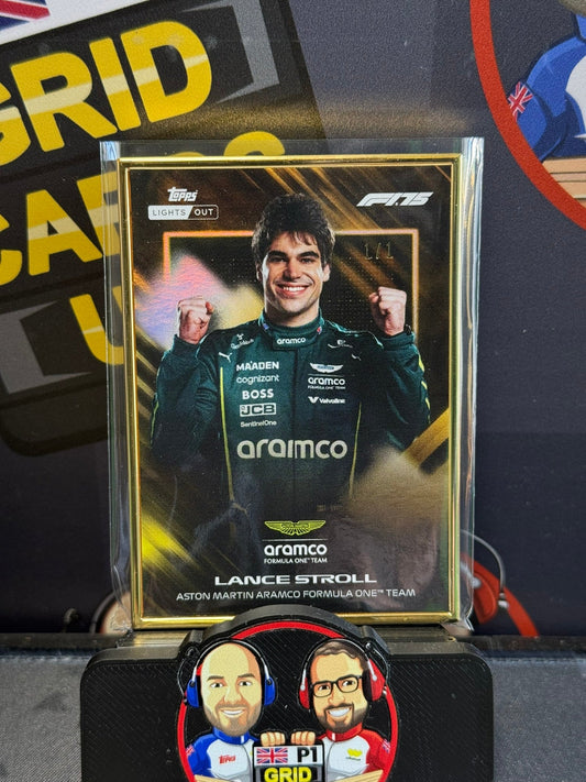 Lance Stroll 1/1 Gold Bar Frame - Topps F1 Lights Out 2025