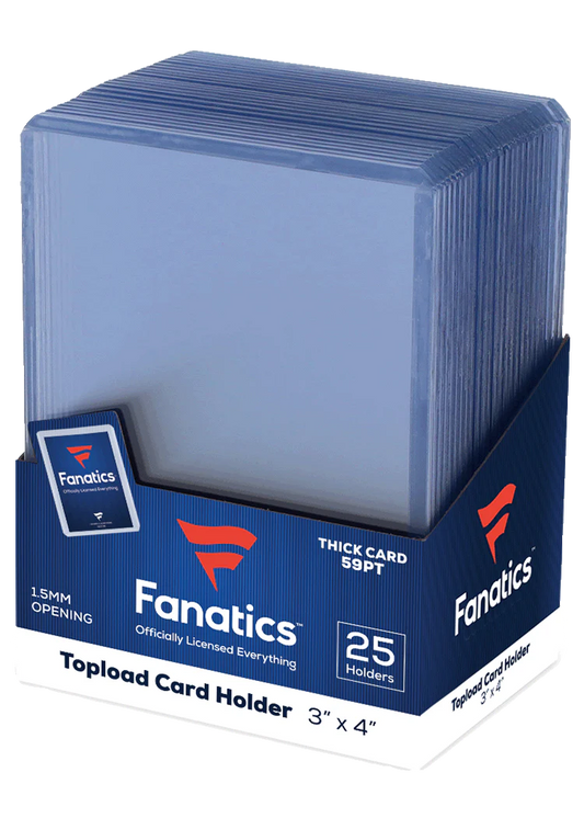 Official Fanatics/Topps Brand - 59pt size Standard Top Loaders (25 Pack)