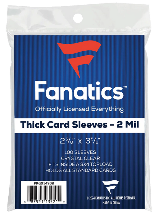 Official Fanatics/Topps Brand - Large Soft Sleeves - for thick cards (100 Pack)